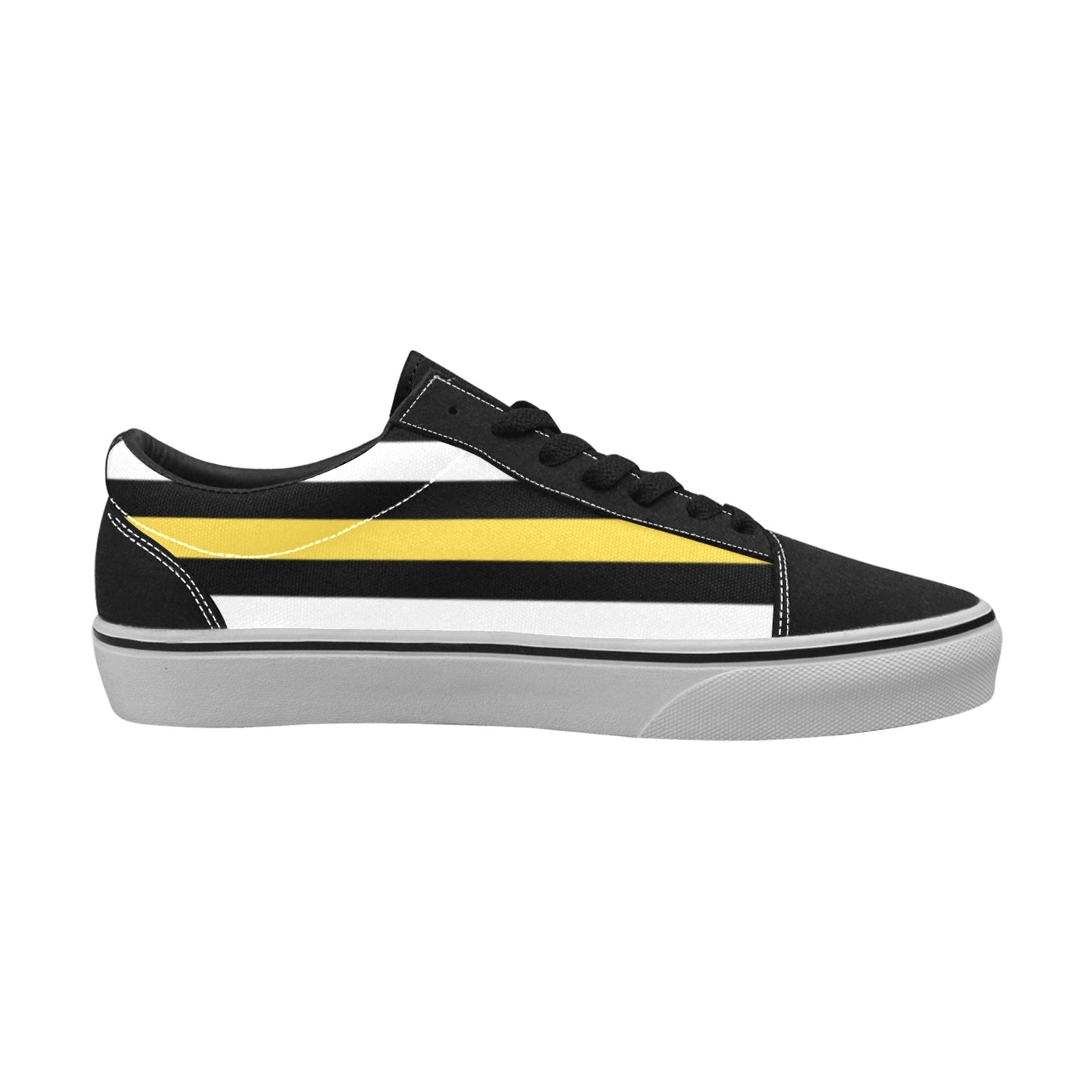 Thin Gold Line Flag Inspired Men's Lace-Up Canvas Shoes