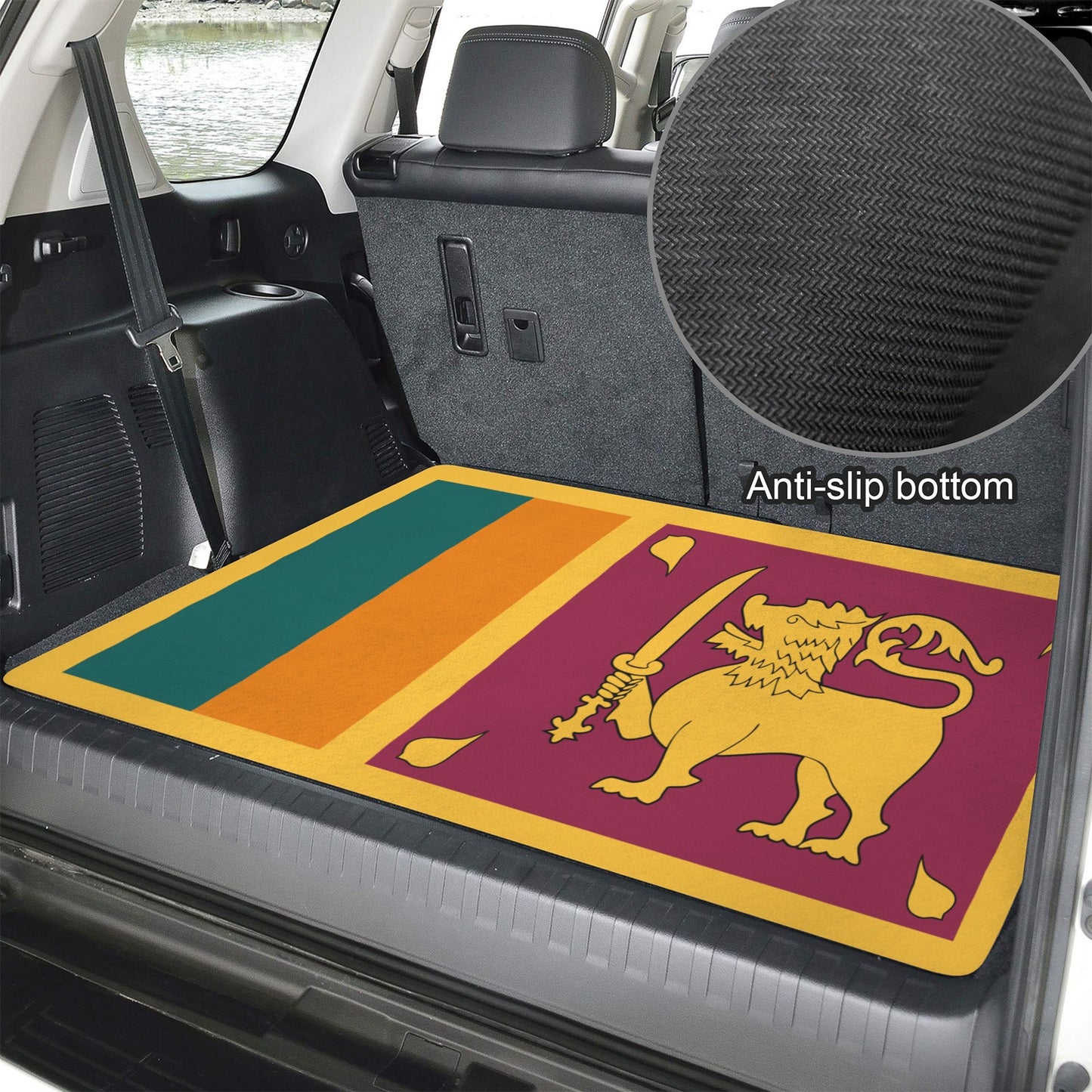 Sri Lanka Flag Inspired Car Trunk Mat 100 × 75 cm / 39.4 × 30 in Printed in the USA