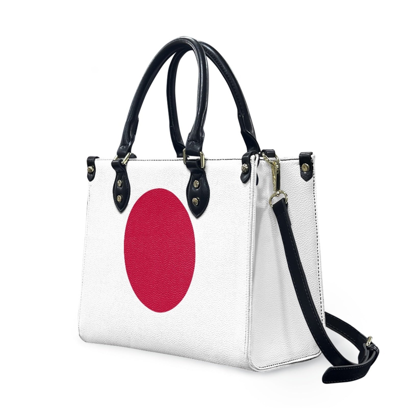 Japan Flag PU Leather Handbag – Elegant Red Circle Style with Bold Minimalist Vibe - Luv My Flag