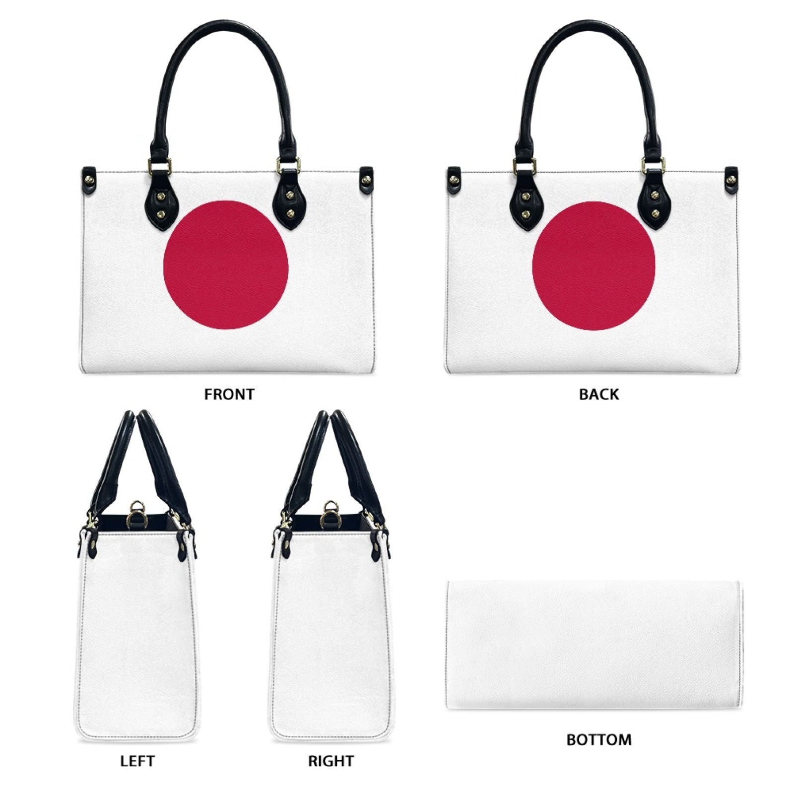 Japan Flag PU Leather Handbag – Elegant Red Circle Style with Bold Minimalist Vibe - Luv My Flag