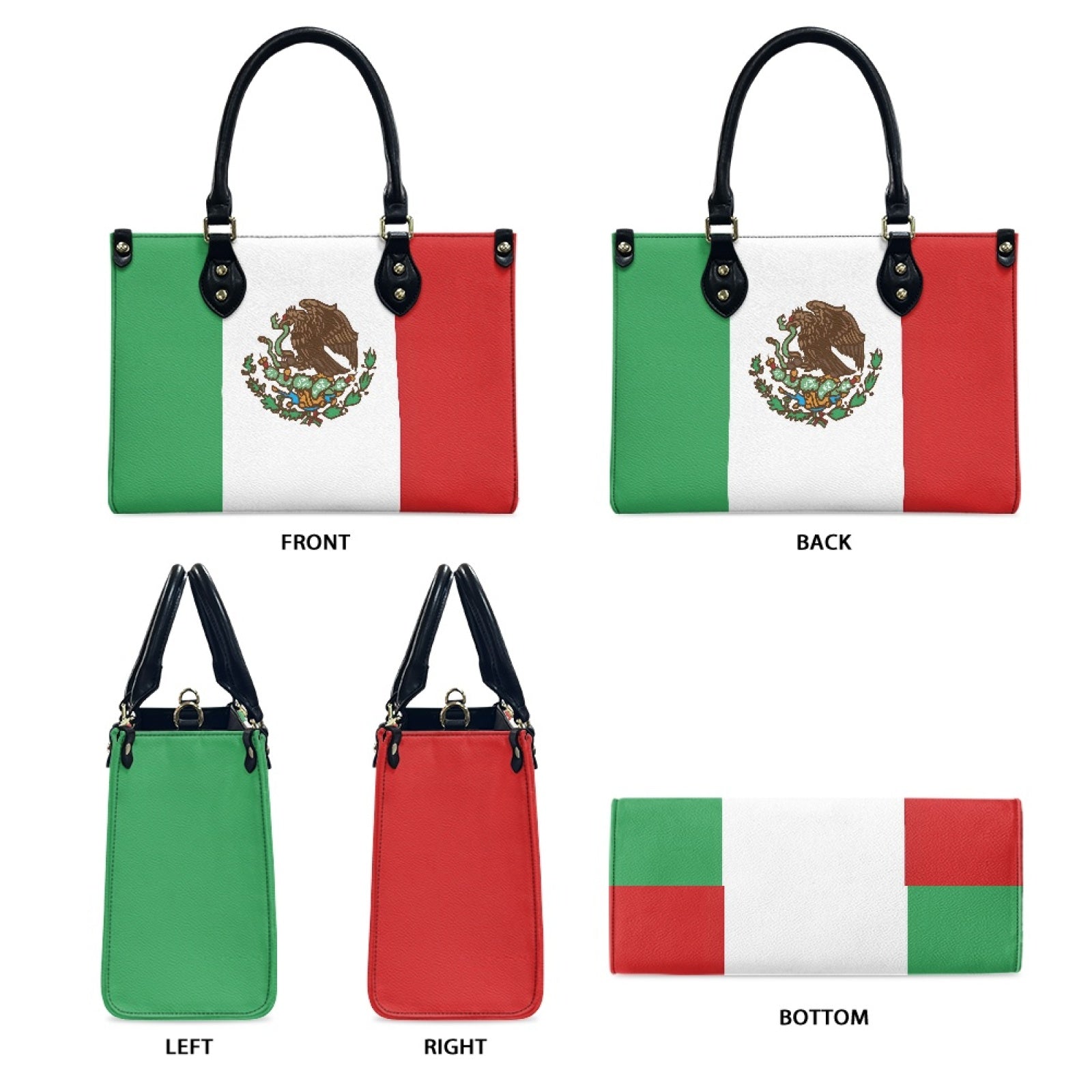 Mexico Flag Chic & Sleek PU Leather Handbag – Viva Style on the Go - Luv My Flag
