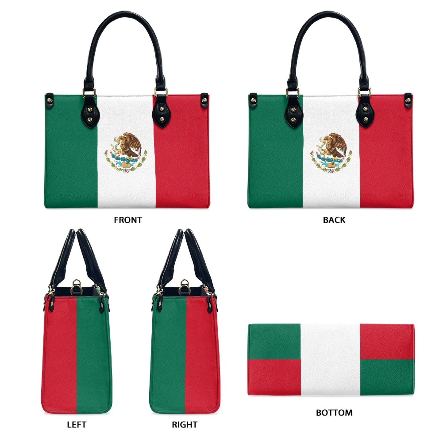 Mexico Flag Chic & Sleek PU Leather Handbag – Viva Style on the Go
