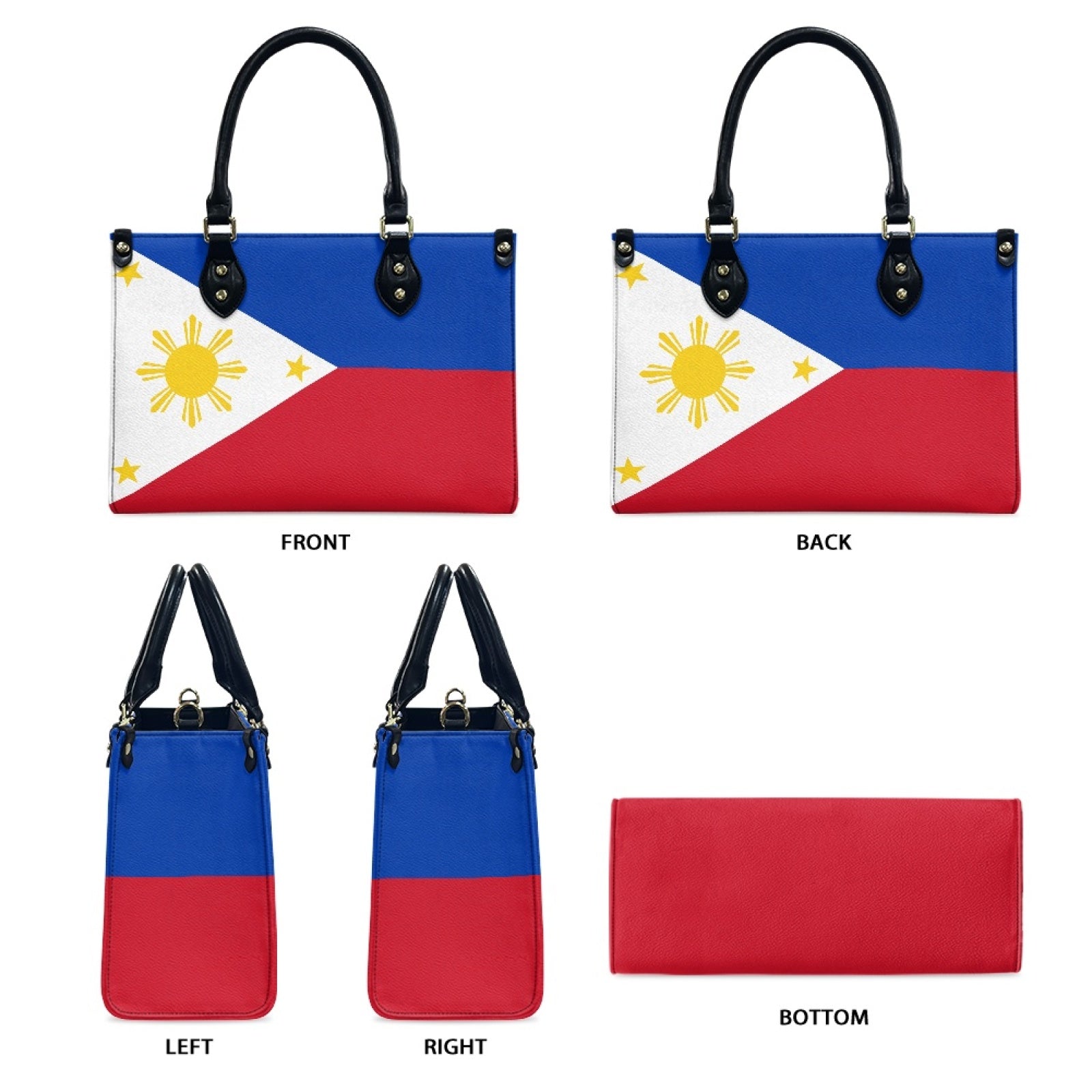 Philippines Flag Shine & Dine PU Leather Handbag – Bold Island Style - Luv My Flag
