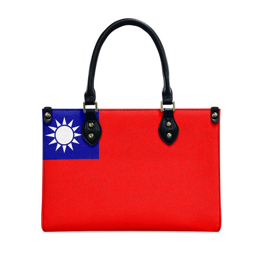 Taiwan Flag Inspired PU Handbag – Red and Bold, Grace Unfolds