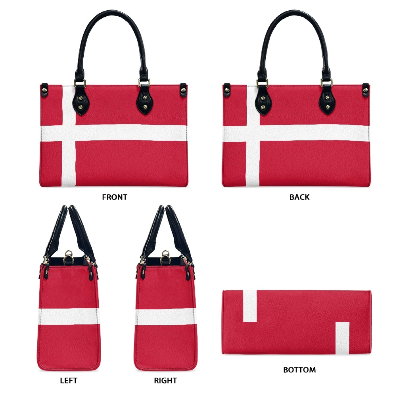 Denmark Flag Handbag – Bold Red PU Purse for Danish Style & Versatile Smile - Luv My Flag