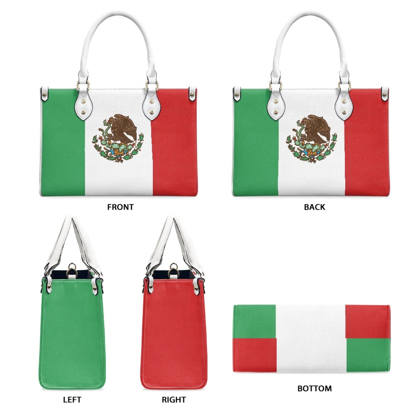 Mexico Flag Chic & Sleek PU Leather Handbag – Viva Style on the Go - Luv My Flag