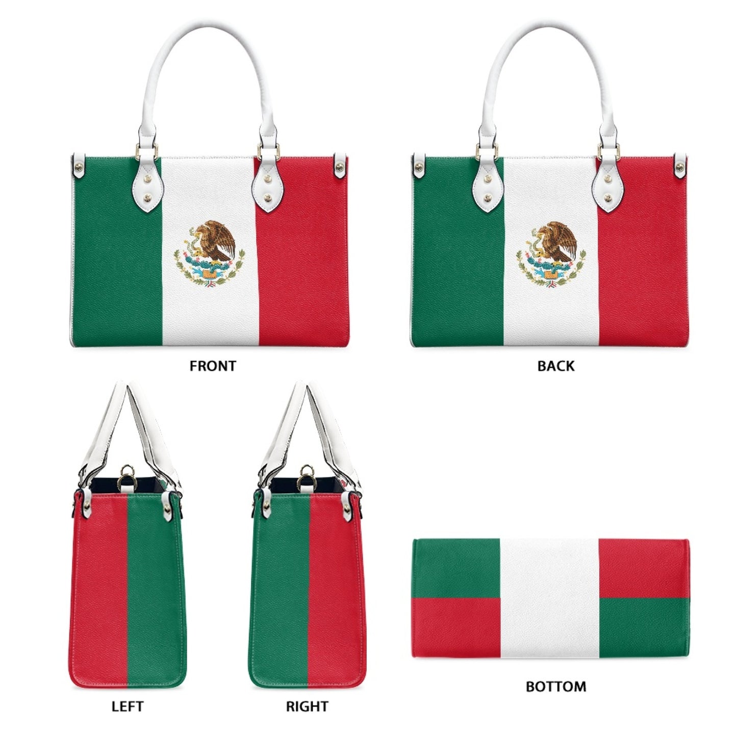 Mexico Flag Chic & Sleek PU Leather Handbag – Viva Style on the Go