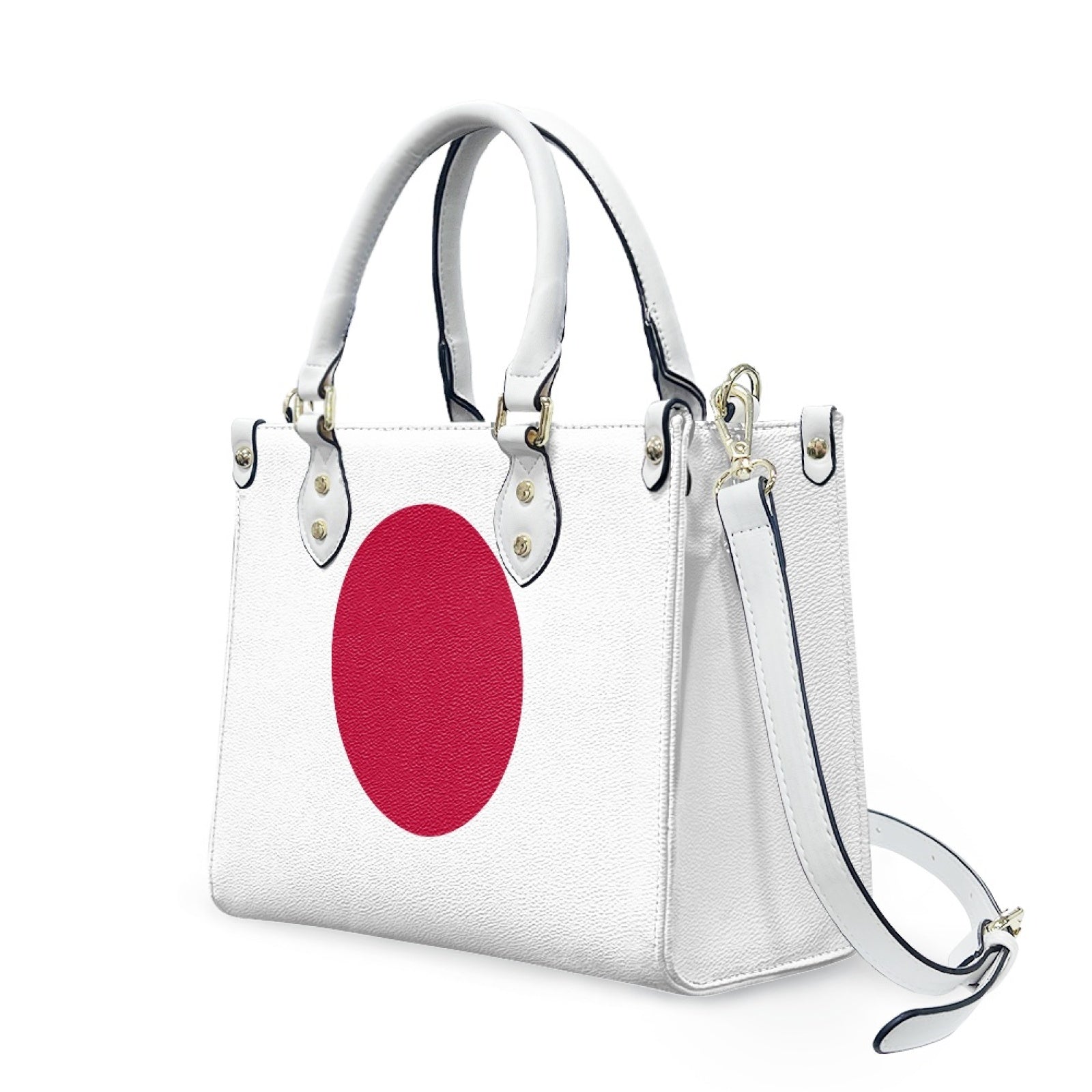 Japan Flag PU Leather Handbag – Elegant Red Circle Style with Bold Minimalist Vibe - Luv My Flag