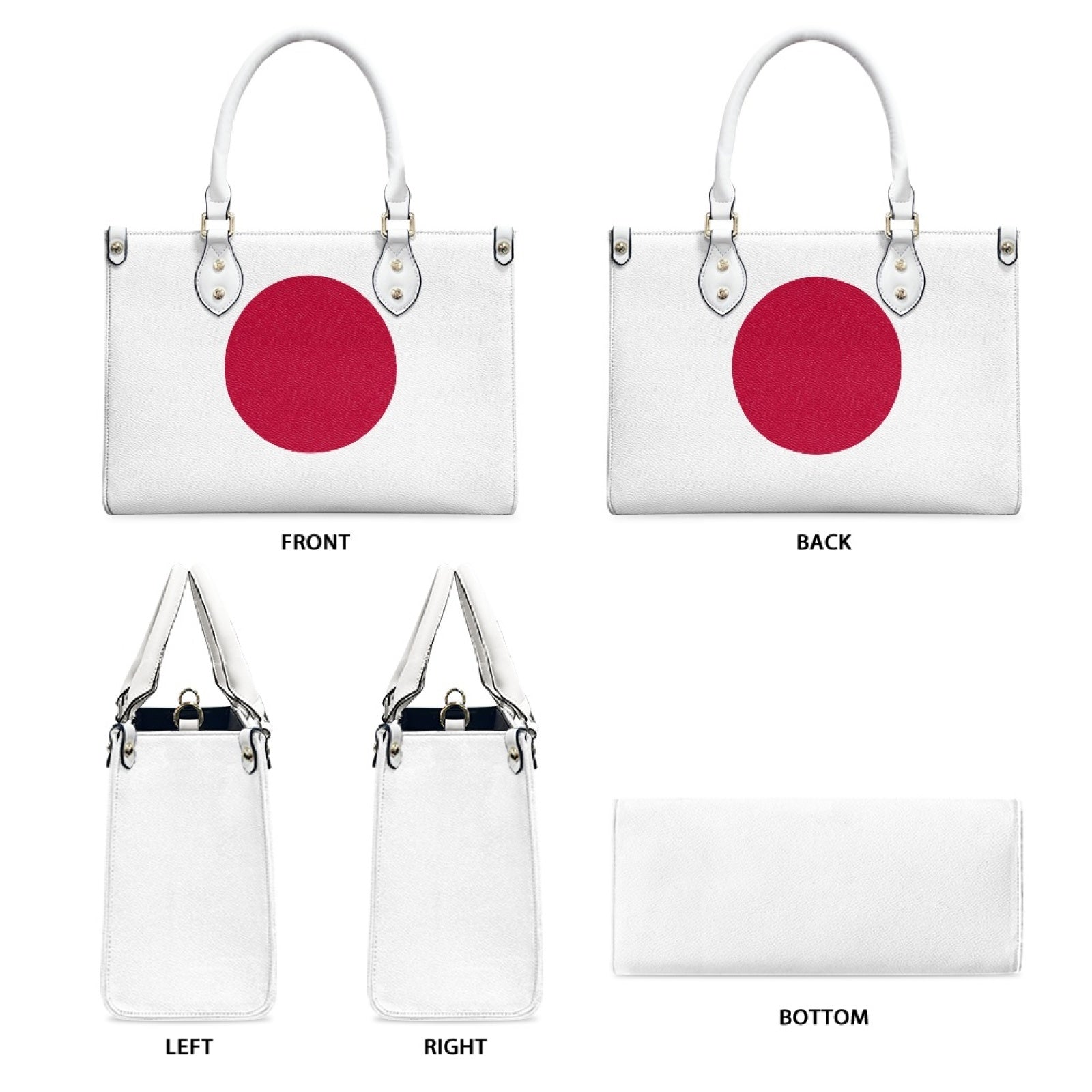 Japan Flag PU Leather Handbag – Elegant Red Circle Style with Bold Minimalist Vibe - Luv My Flag