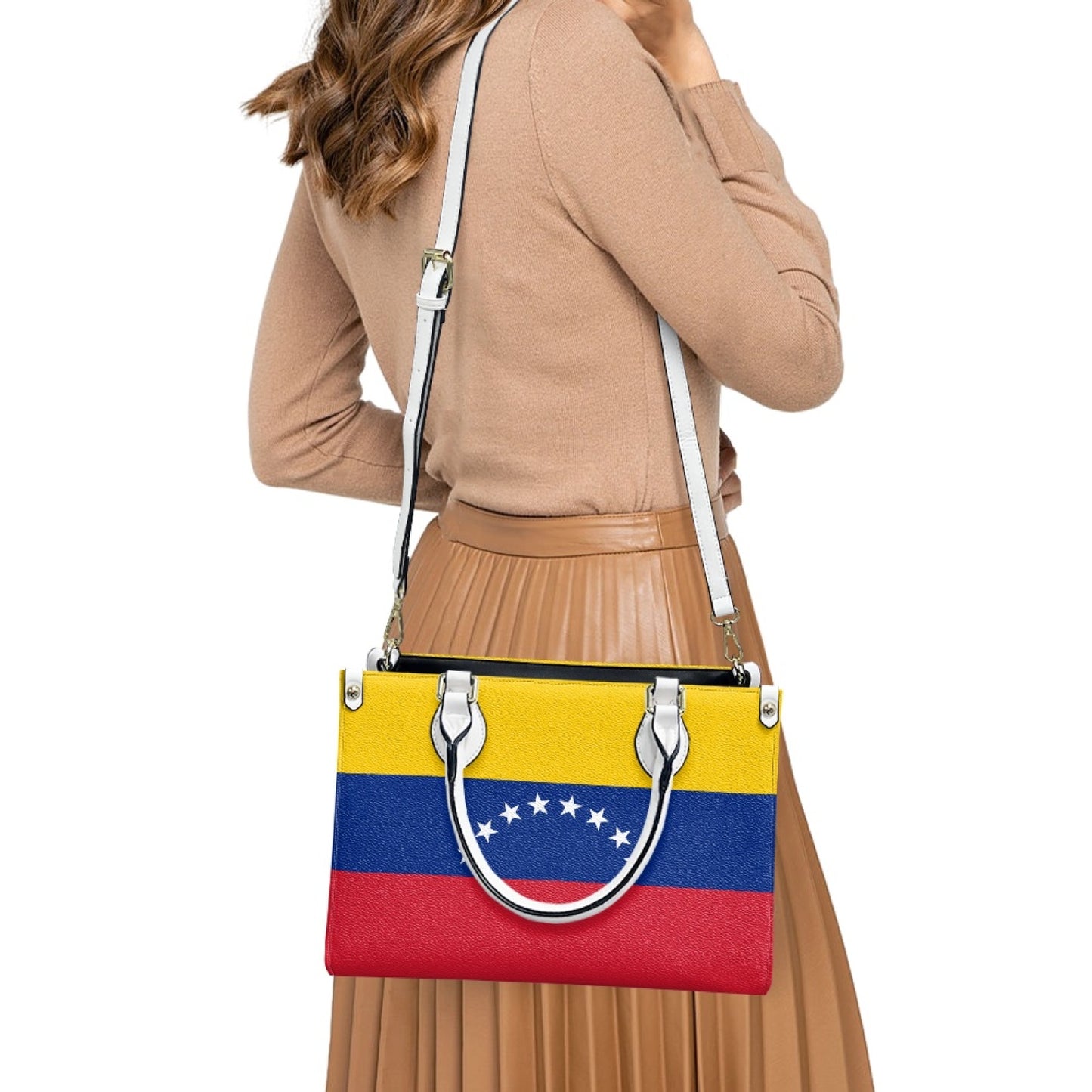 Venezuela Flag Bag With Bold Appeal – PU Leather Purse With Starry Seal