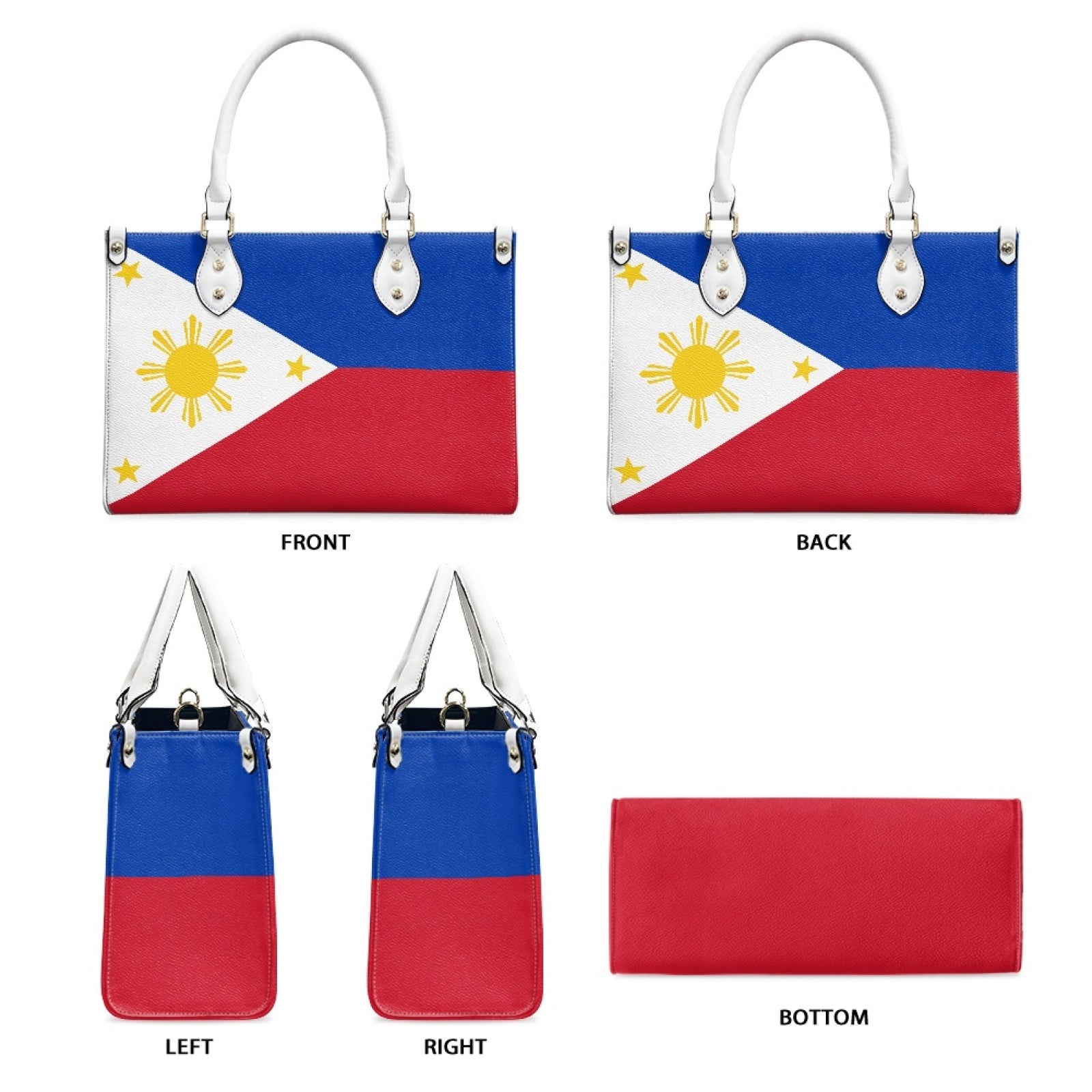 Philippines Flag Shine & Dine PU Leather Handbag – Bold Island Style - Luv My Flag