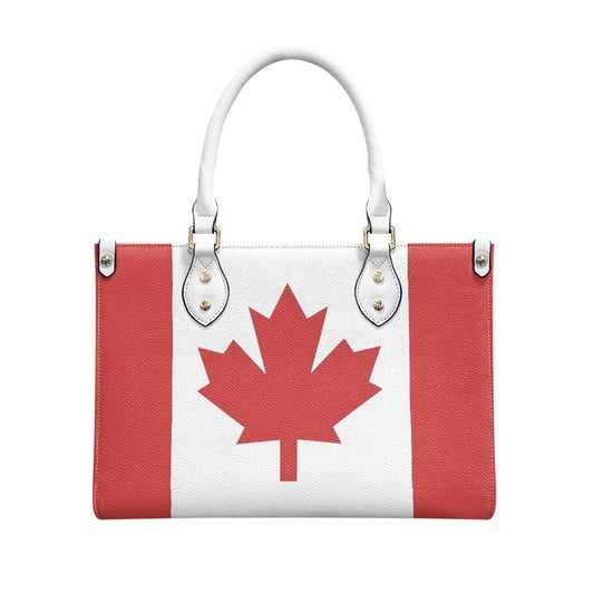 Canada Flag Inspired Womens PU Leather Handbag – Elegant Maple Leaf Shoulder Bag with Adjustable Strap and Spacious Interior - Luv My Flag