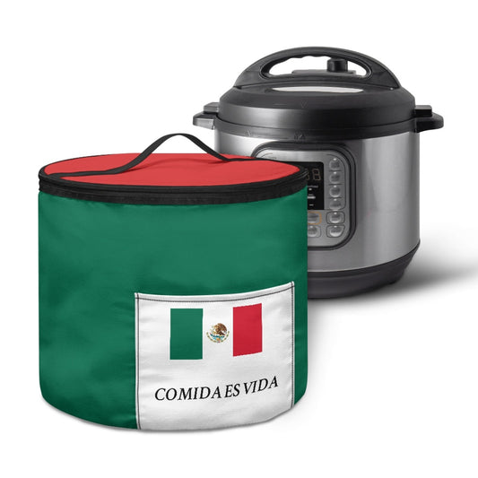 Mexico Flag Inspired "COMIDA ES VIDA" Electric Pressure Cooker Insulation Bag