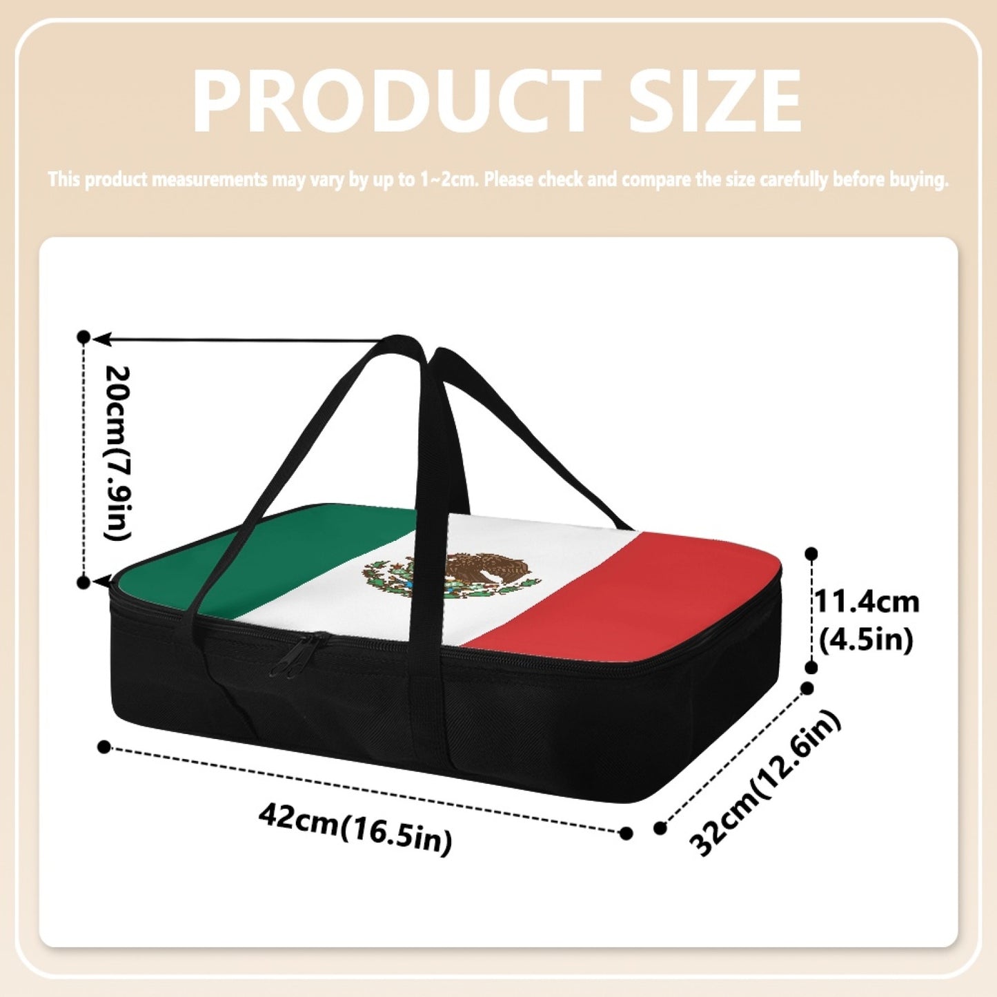Mexico Flag Inspired Insulated Casserole Carrier – Durable Hot & Cold Food Bag