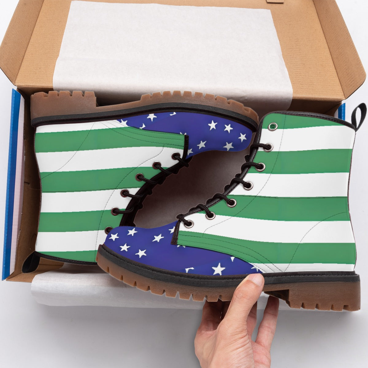 NYPD Flag Inspired Women's Derby Laced Boots