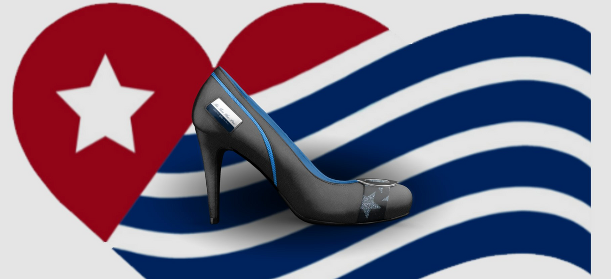Thin Blue Line Flag Inspired Retro Stiletto High Heels