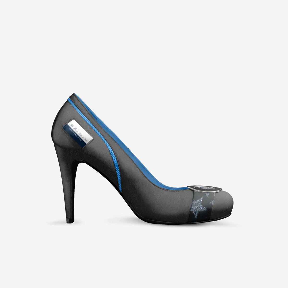 Thin Blue Line Flag Inspired Retro Stiletto High Heels