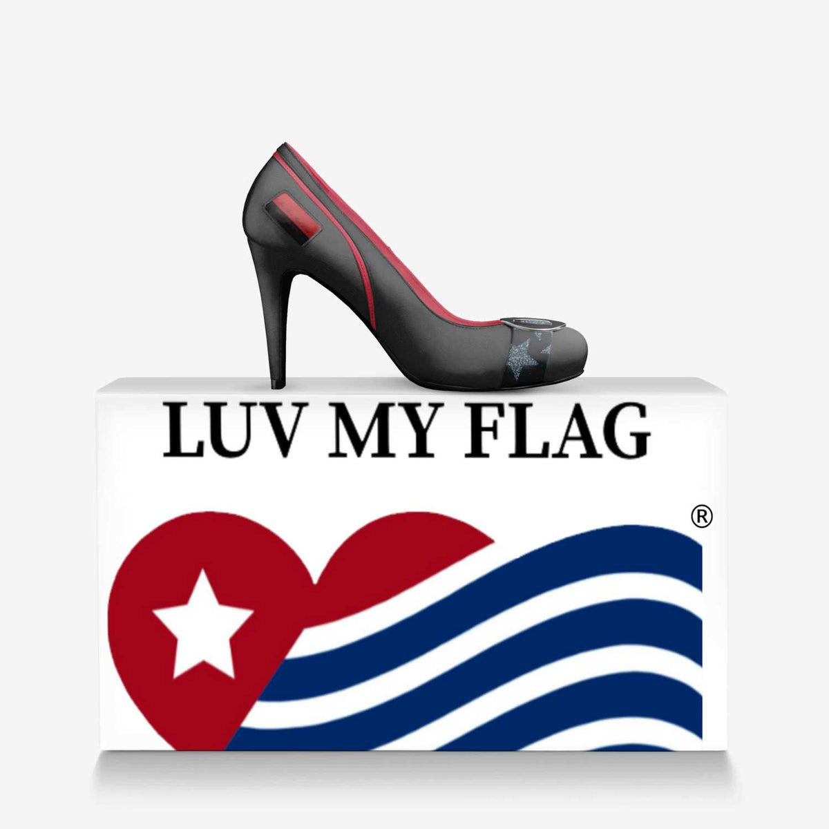Thin Red Line Flag Inspired Retro Stiletto High Heels