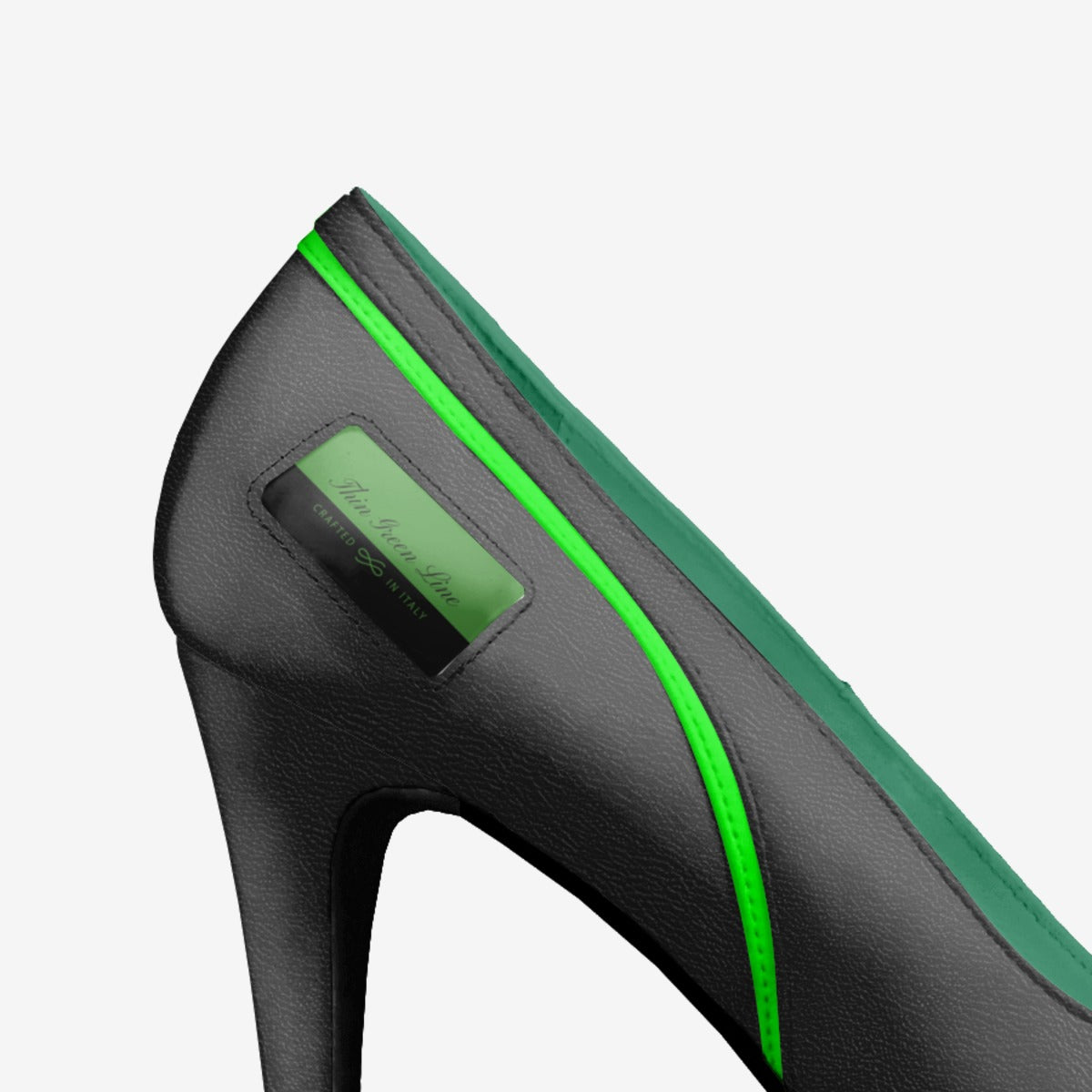 Thin Green Line Flag Inspired Retro Stiletto High Heels