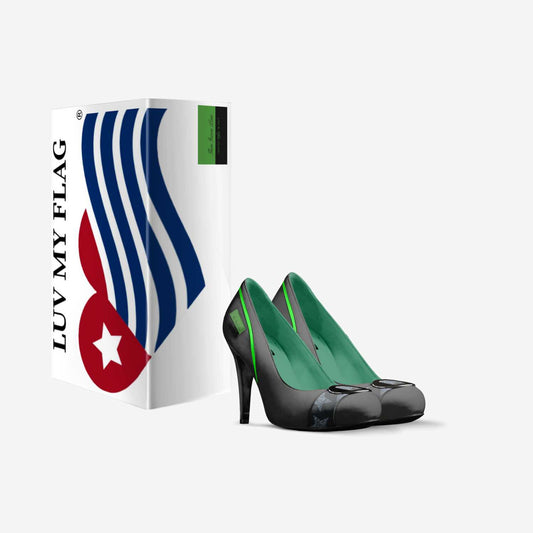 Thin Green Line Flag Inspired Retro Stiletto High Heels