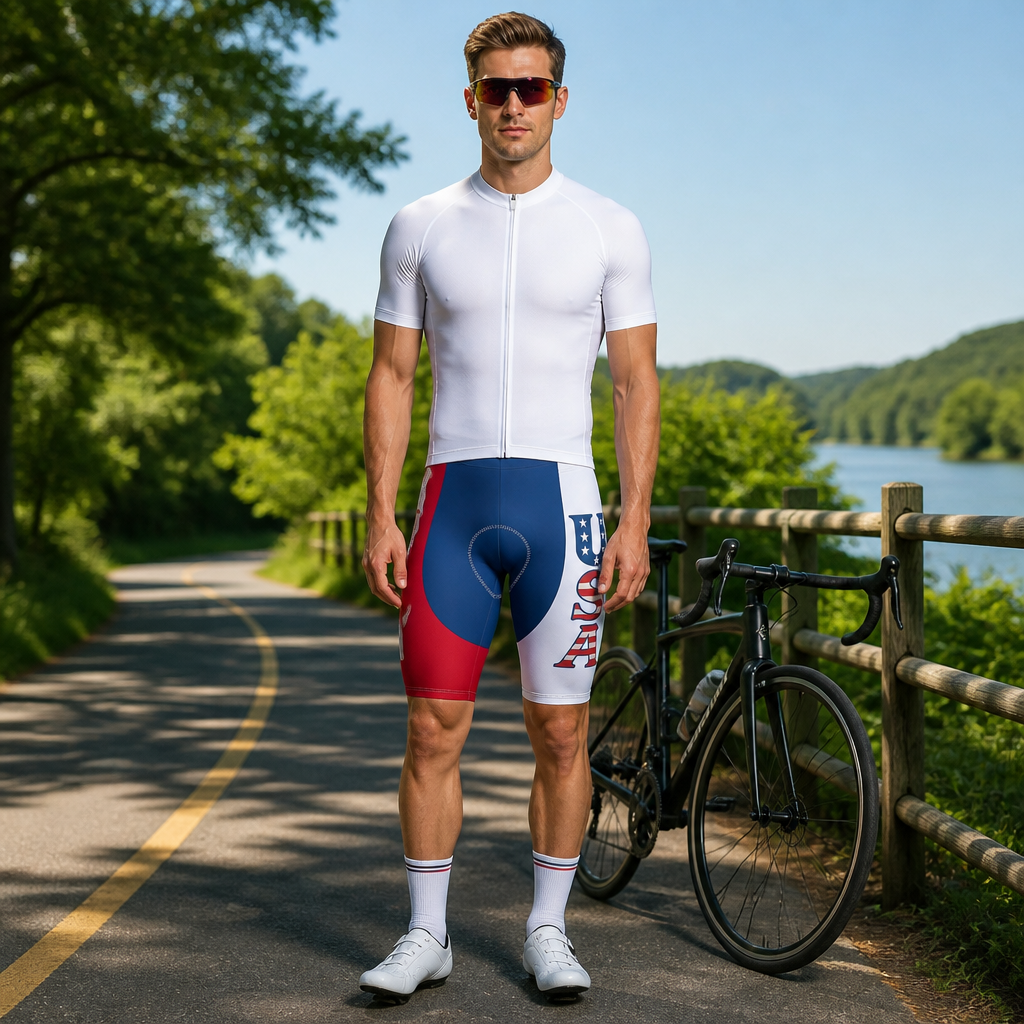 USA/American Flag Inspired "USA" Men’s Cycling Shorts