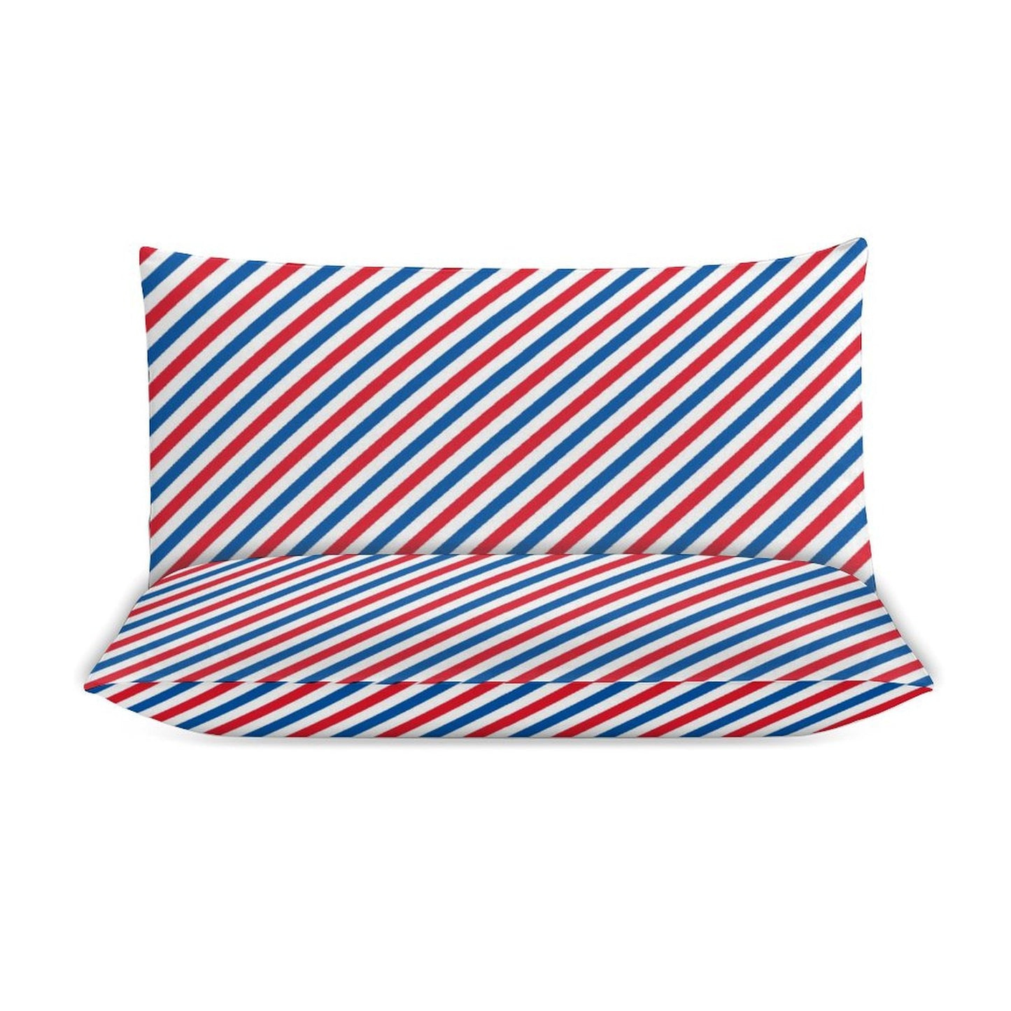 USA/American Flag Inspired Stripes Pattern 3-Piece Bedding Set (1 Duvet Cover + 2 Pillow Shams) – 102"×90"