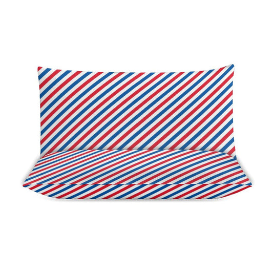 USA/American Flag Inspired Stripes Pattern 3-Piece Bedding Set (1 Duvet Cover + 2 Pillow Shams) – 102"×90"
