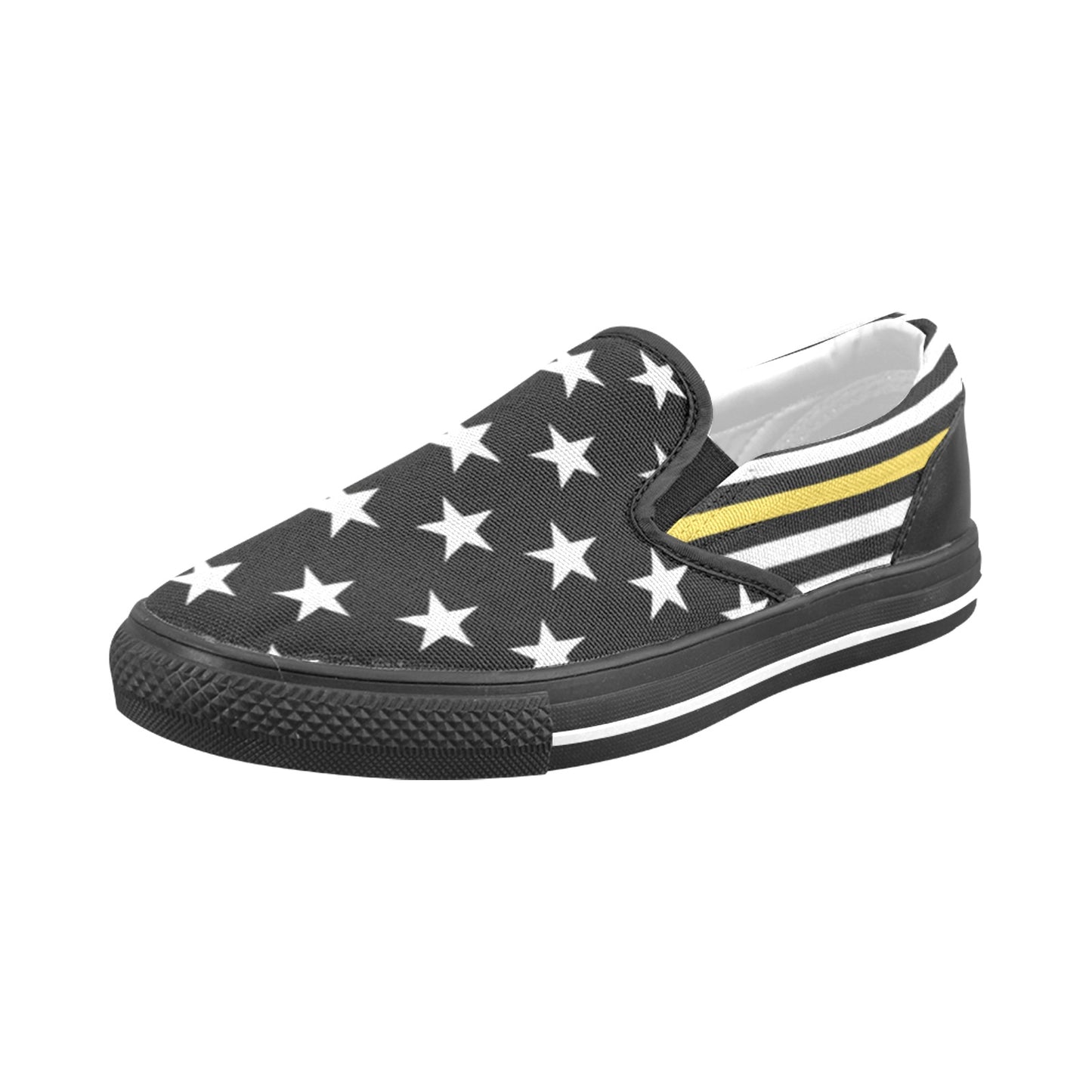 Thin Gold Line Flag Inspired Slip-on Canvas Kid's Shoes