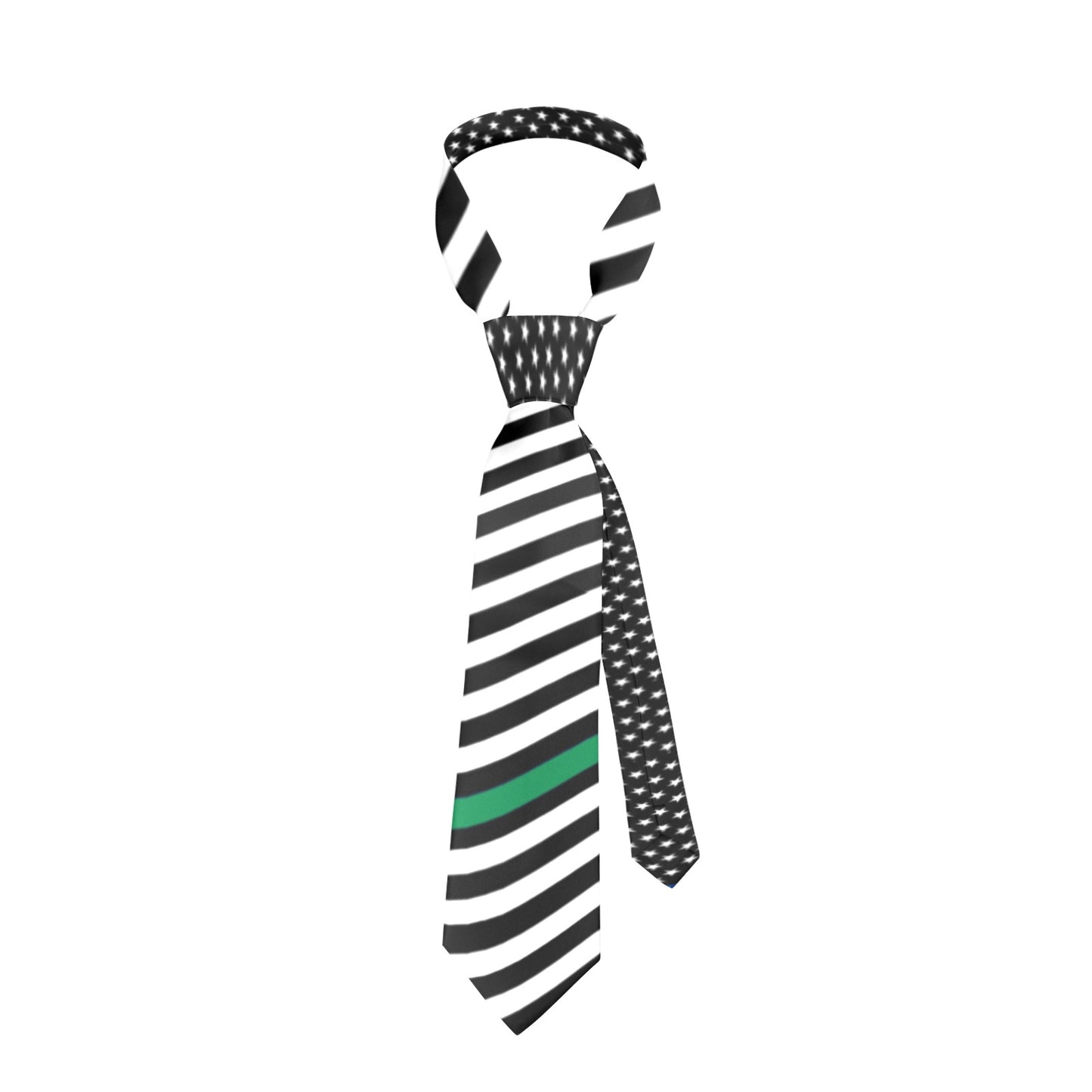 Thin Green Line Flag Inspired Classic Necktie (Two Sides)