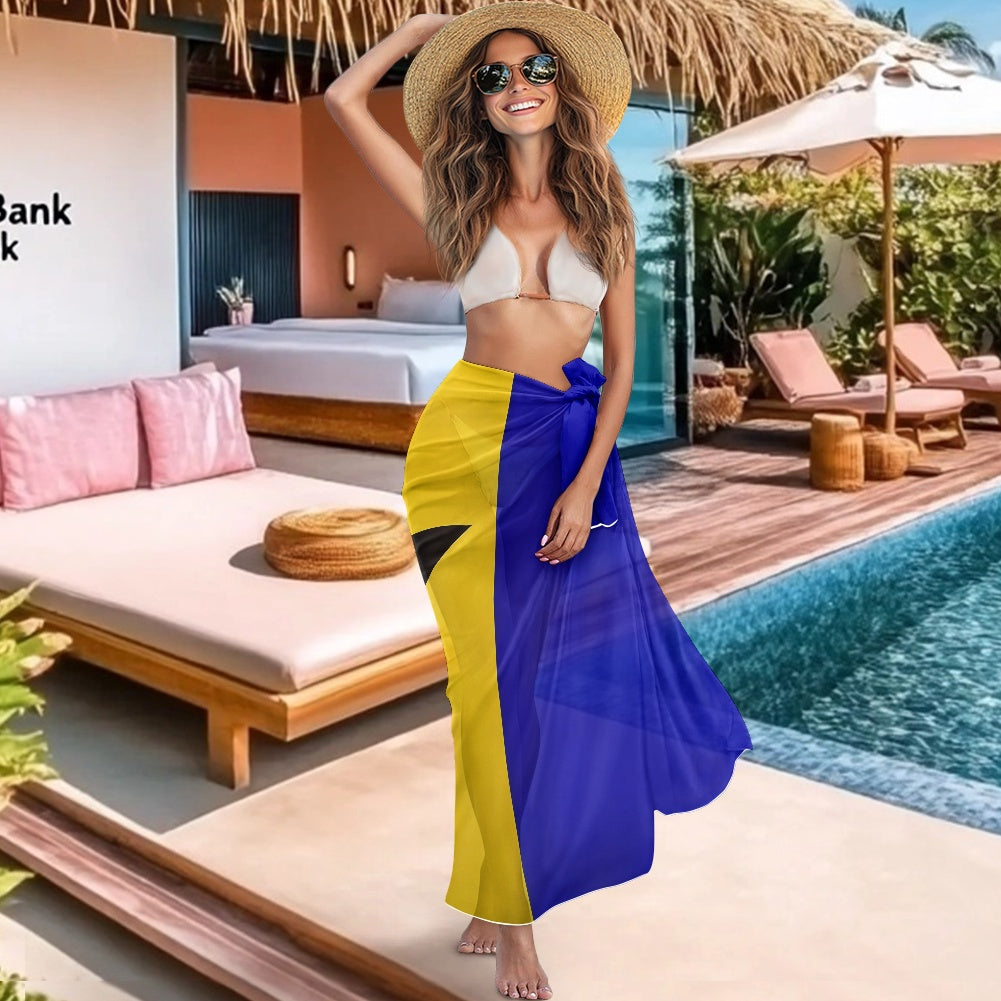 Barbados Flag Inspired Bikini Cover-Up
