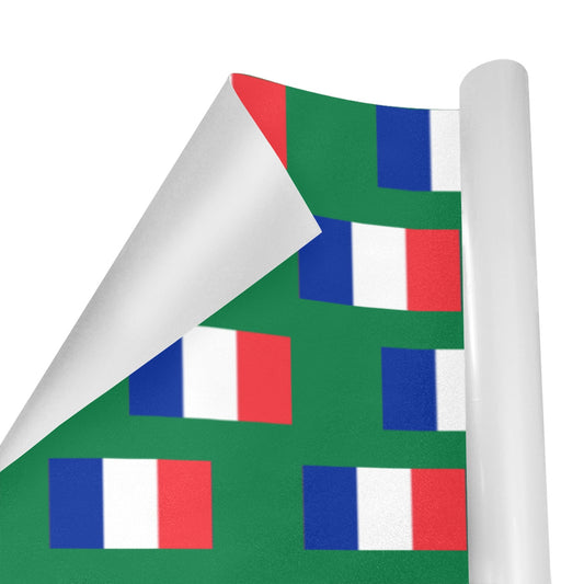 France Flag Inspired Custom Gift Wrapping Paper 58"x 22.5" (4 Rolls)