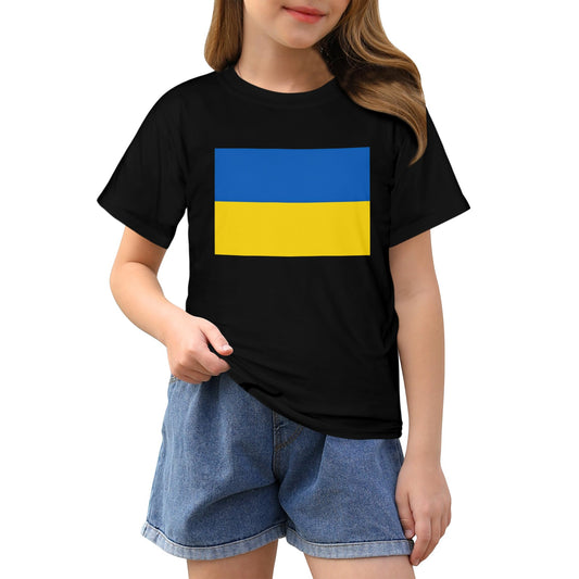 Ukraine Flag Inspired Girls T-Shirt Made in the USA