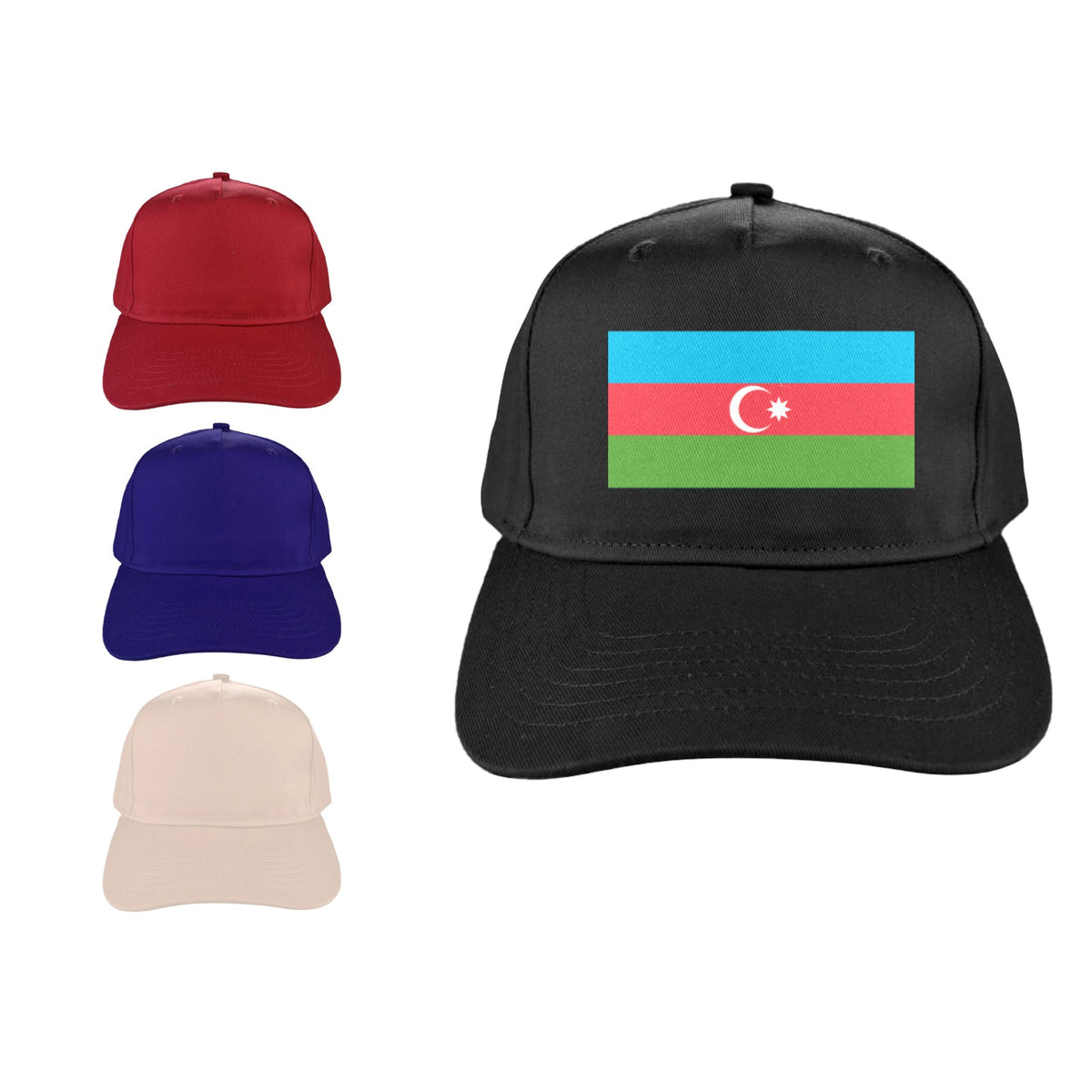 Azerbaijan Flag Inspired Baseball Cap | Printed in the  USA