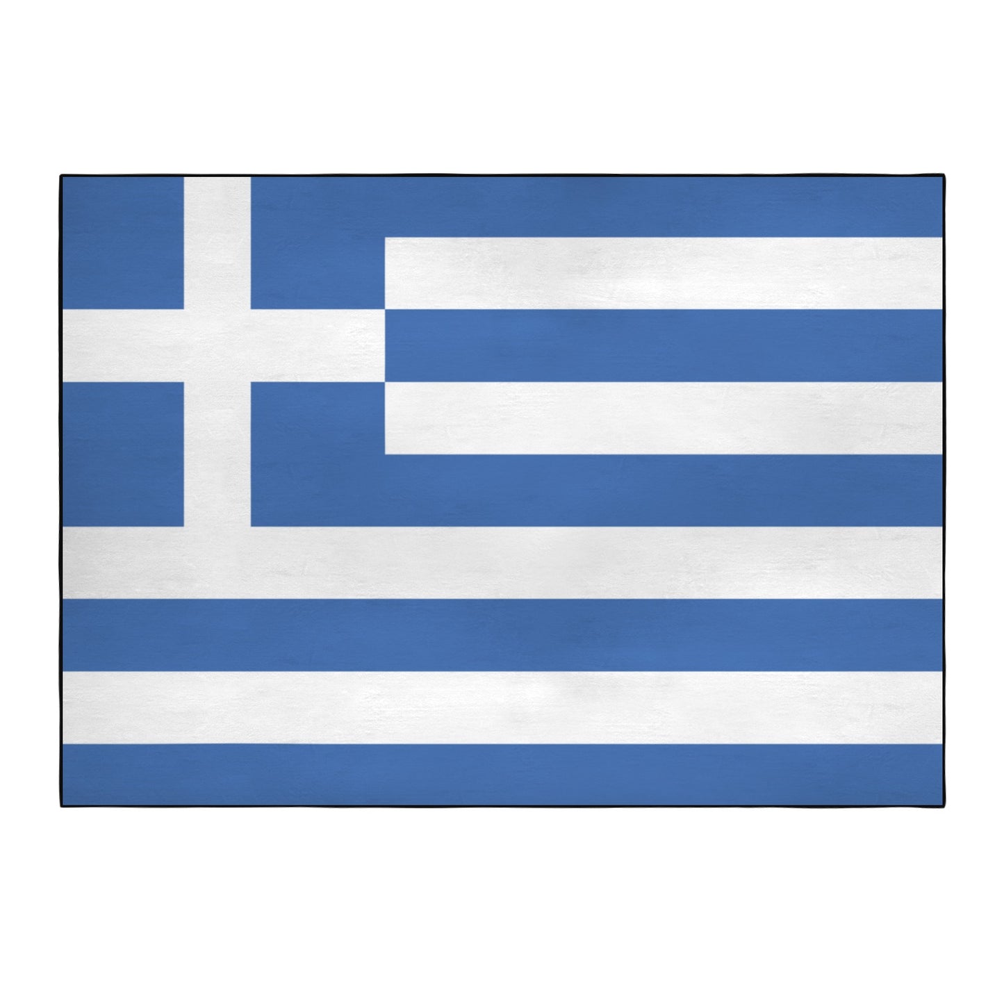 Greece Flag Inspired 84x60 Inch Area Rug with Black Binding (Made in the USA)