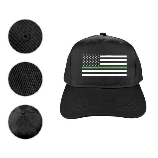 Thin Green Line Flag Baseball Cap (Printed in the USA)