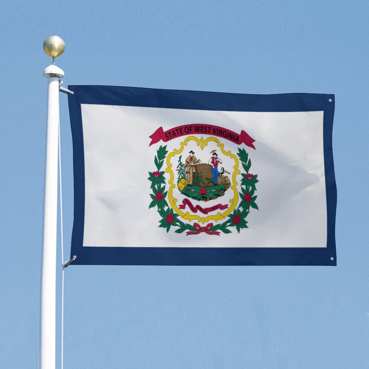 West Virginia Flag Inspired Wall Mount Flag with Four Grommets (35x59 in)