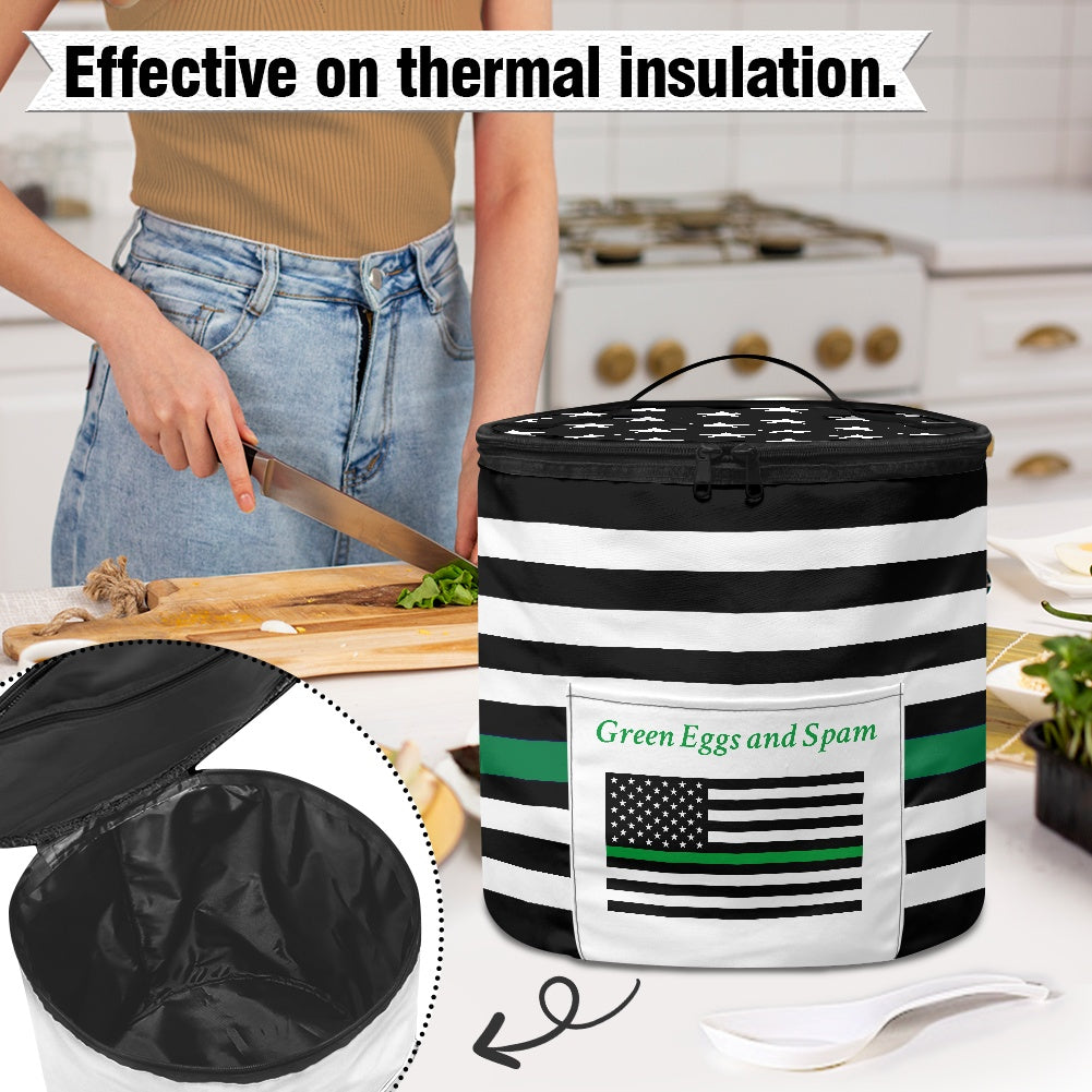 Thin Green Line Flag Inspired "Green Eggs and Spam" Electric Pressure Cooker Insulation Bag