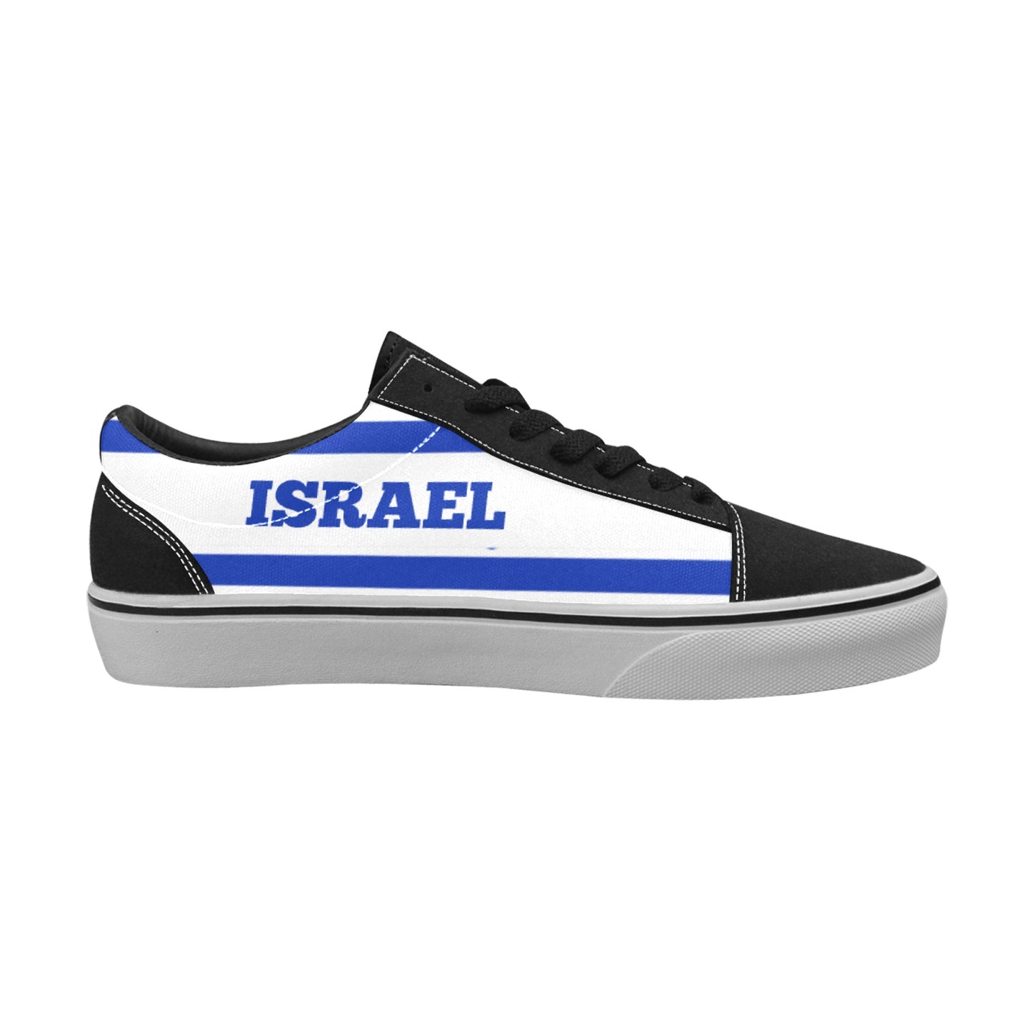 Israel Flag Inspired Women's Lace-Up Canvas Shoes
