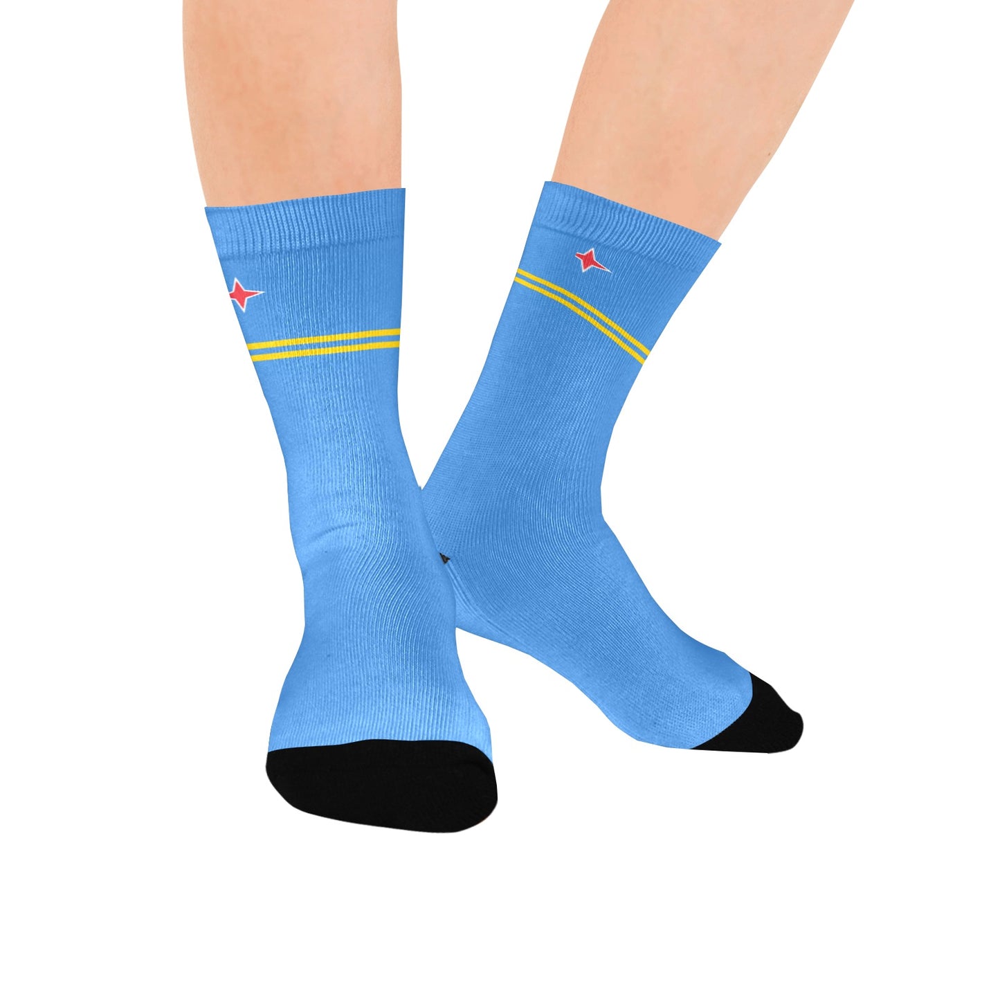 Aruba Flag Inspired Women's Custom  Socks | Ships from USA