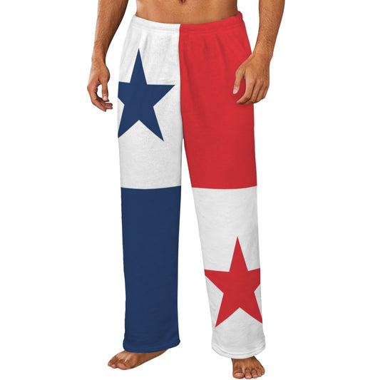 Panama Flag Inspired Men's Flannel Pajama Trousers Printed in the USA