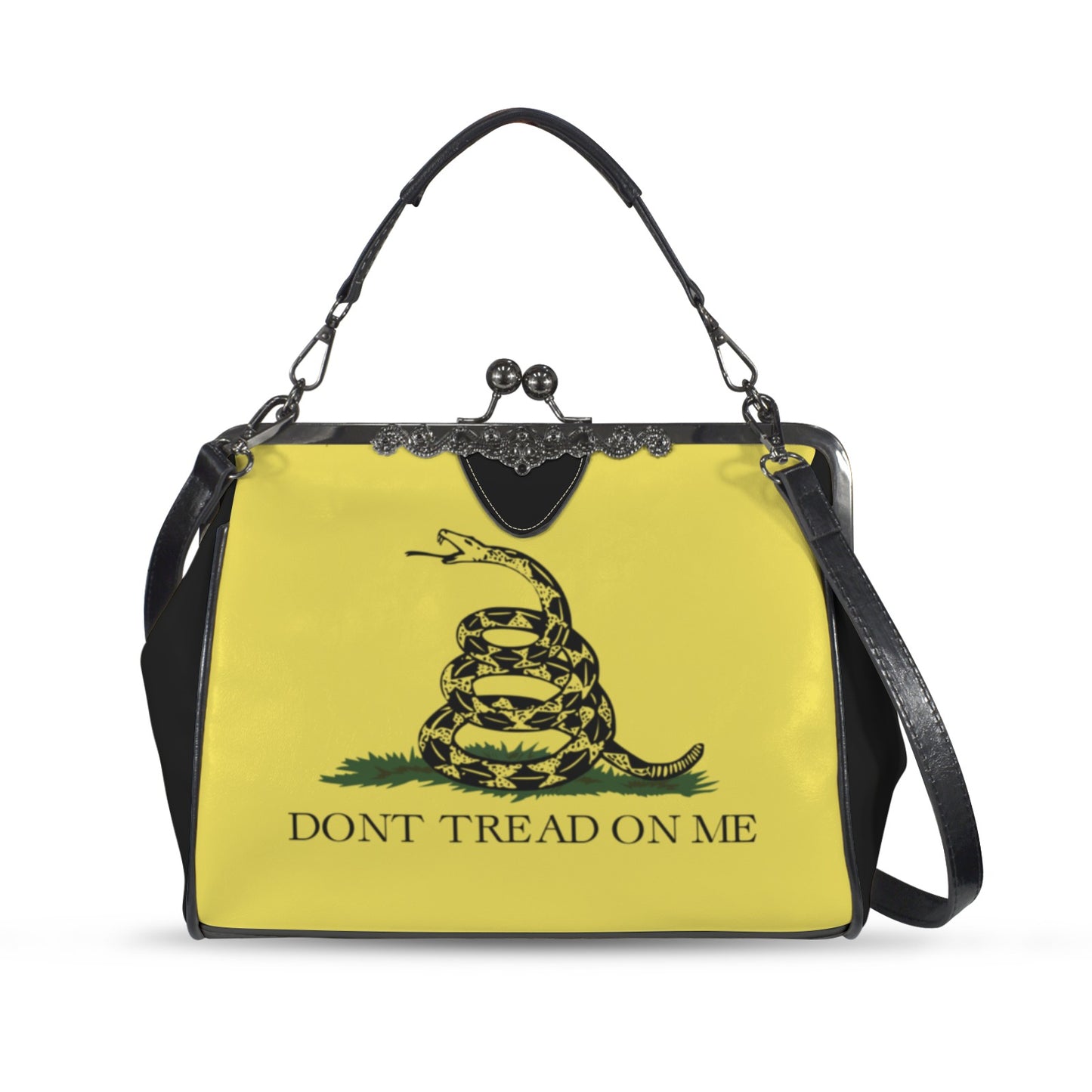 Gadsden Flag Inspired Kisslock Crossbody Shoulder Bag
