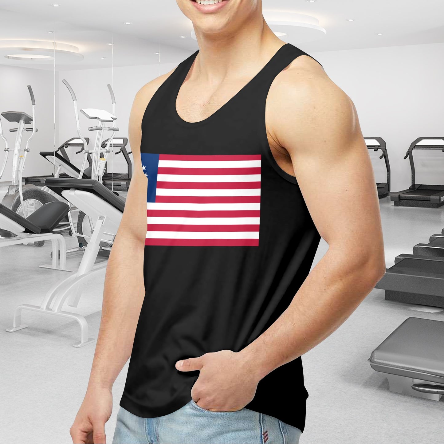 Betsy Ross Flag Men's Tank Top (Front Printing) | Ships from USA