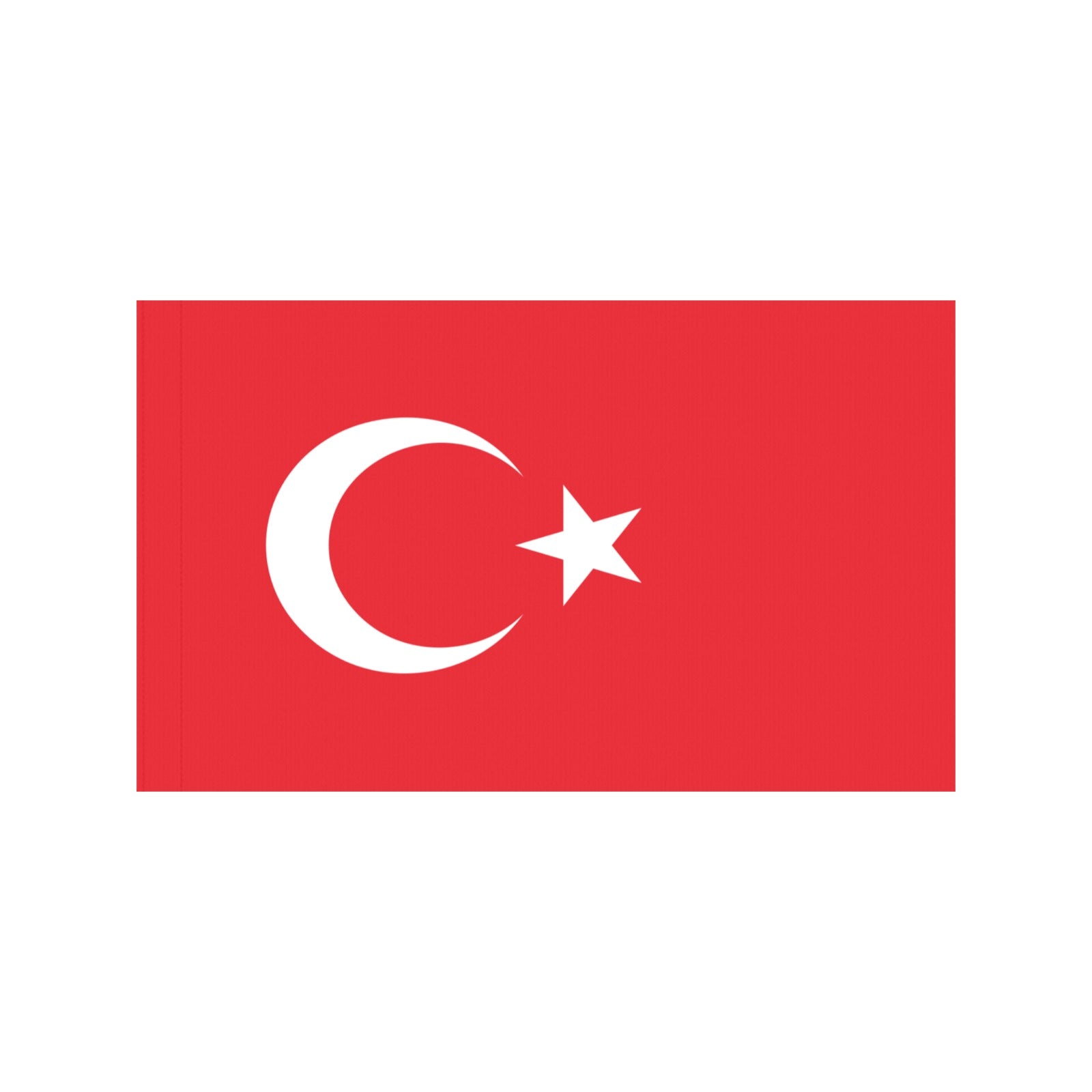 Red flag with white crescent, star by Luv My Flag.