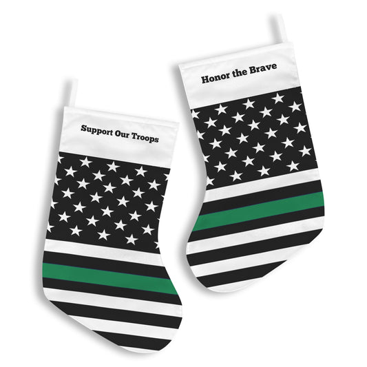 Thin Green Line Flag Christmas Stocking(Made in USA)