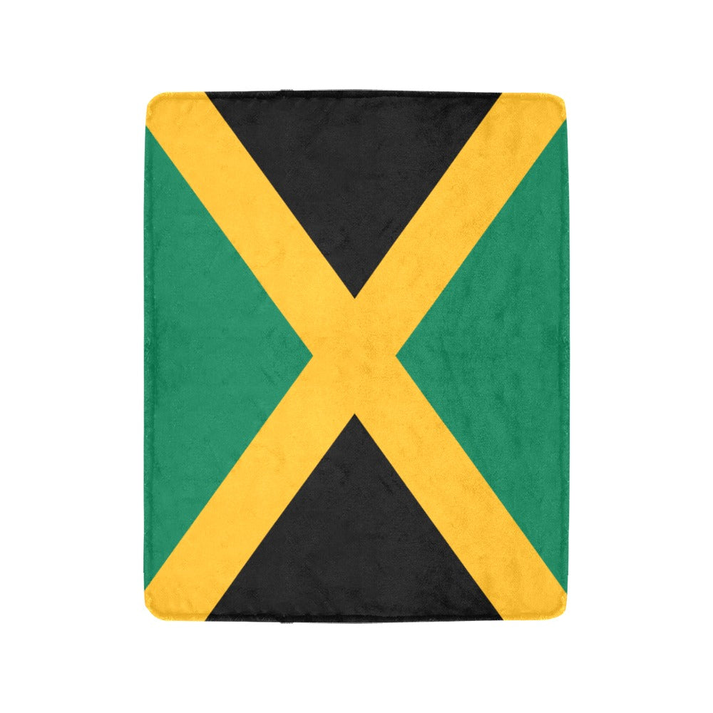 Jamaican flag blanket by Luv My Flag, vibrant colors.