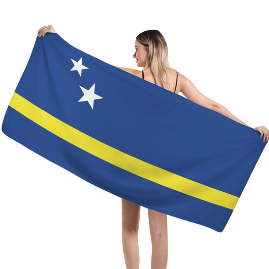 Curacao Flag Inspired Custom Bath Towel 29"x58"(Made in USA)