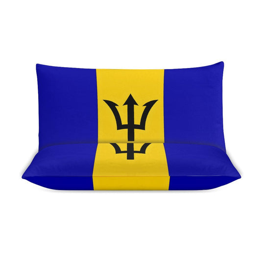 Barbados Flag Inspired 3-Piece Bedding Set (1 Duvet Cover + 2 Pillow Shams) – 102"×90"