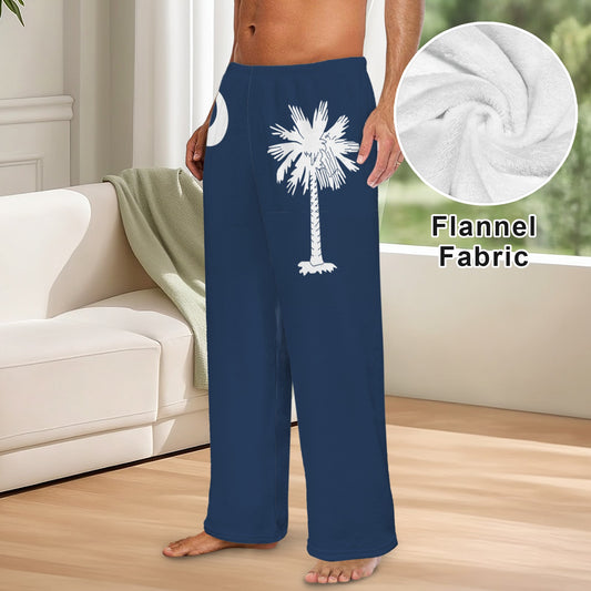 South Carolina Flag Inspired Men's Flannel Pajama Trousers Printed in the USA