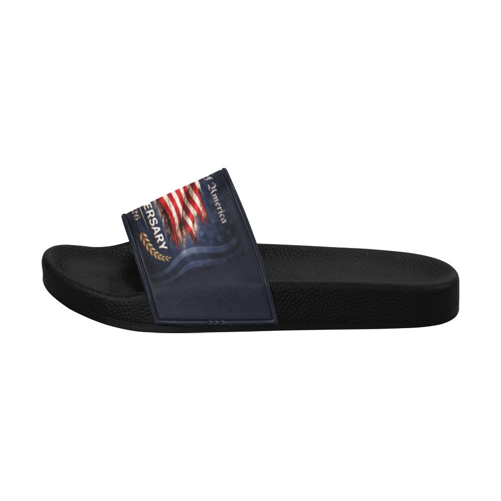 America 250 Year Anniversary USA/American Flag Inspired Women's Slide Sandals