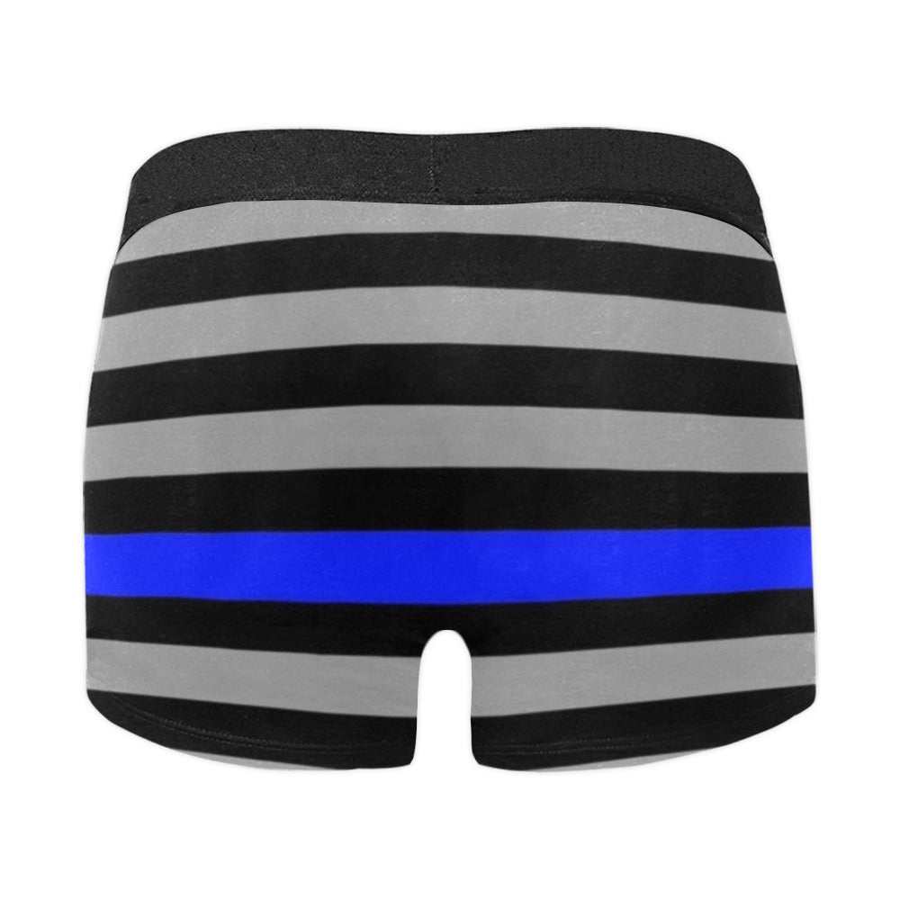 Thin Blue Line (subdued) Flag Inspired Mens Boxer Briefs Made in the USA